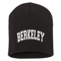 Berkeley Arched White Text Short Acrylic Beanie