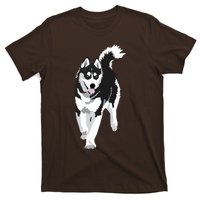 Black And White Siberian Husky Snow Dog T-Shirt