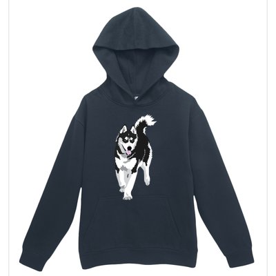 Black And White Siberian Husky Snow Dog Urban Pullover Hoodie