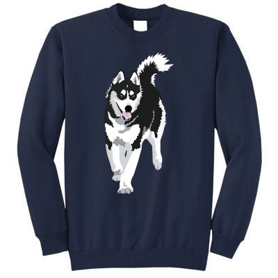 Black And White Siberian Husky Snow Dog Tall Sweatshirt