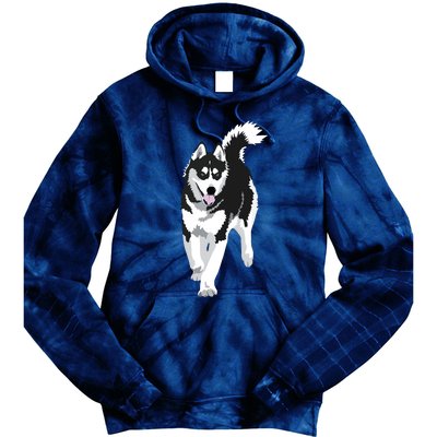 Black And White Siberian Husky Snow Dog Tie Dye Hoodie