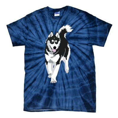 Black And White Siberian Husky Snow Dog Tie-Dye T-Shirt