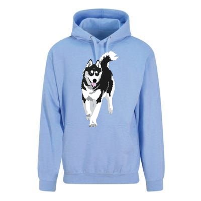 Black And White Siberian Husky Snow Dog Unisex Surf Hoodie