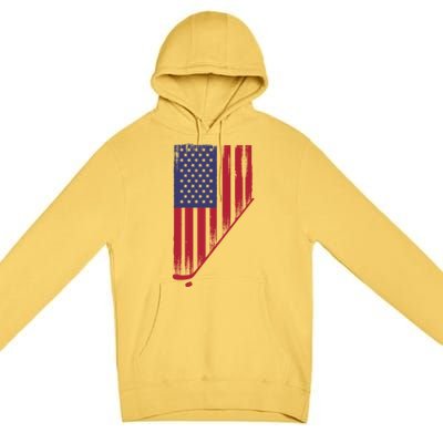 Beautiful America With Ice Hockey Funny Gift Premium Pullover Hoodie