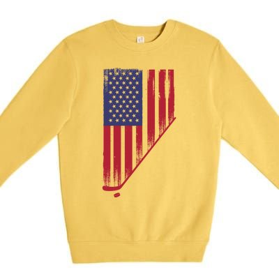 Beautiful America With Ice Hockey Funny Gift Premium Crewneck Sweatshirt