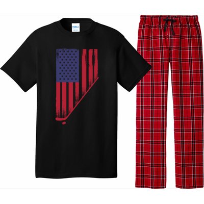 Beautiful America With Ice Hockey Funny Gift Pajama Set