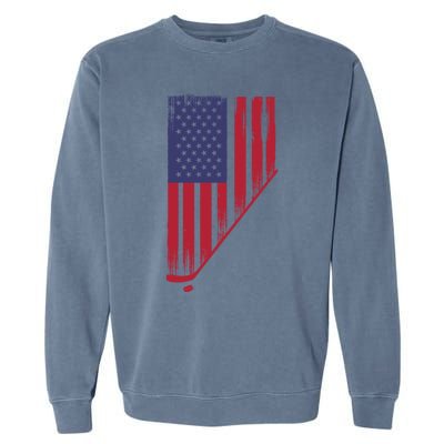 Beautiful America With Ice Hockey Funny Gift Garment-Dyed Sweatshirt