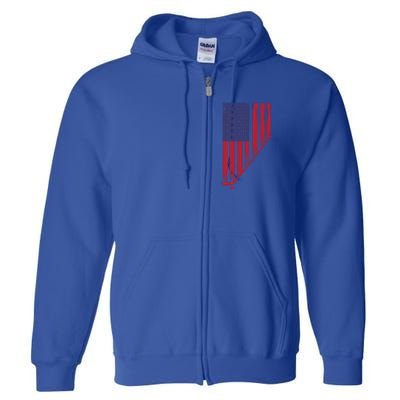 Beautiful America With Ice Hockey Funny Gift Full Zip Hoodie