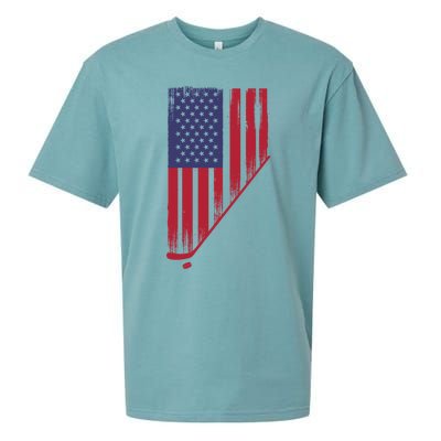 Beautiful America With Ice Hockey Funny Gift Sueded Cloud Jersey T-Shirt