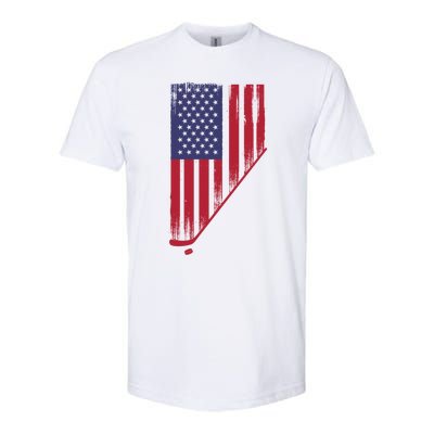 Beautiful America With Ice Hockey Funny Gift Softstyle CVC T-Shirt