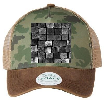 Black and white wood Bricks texture Pattern  Legacy Tie Dye Trucker Hat