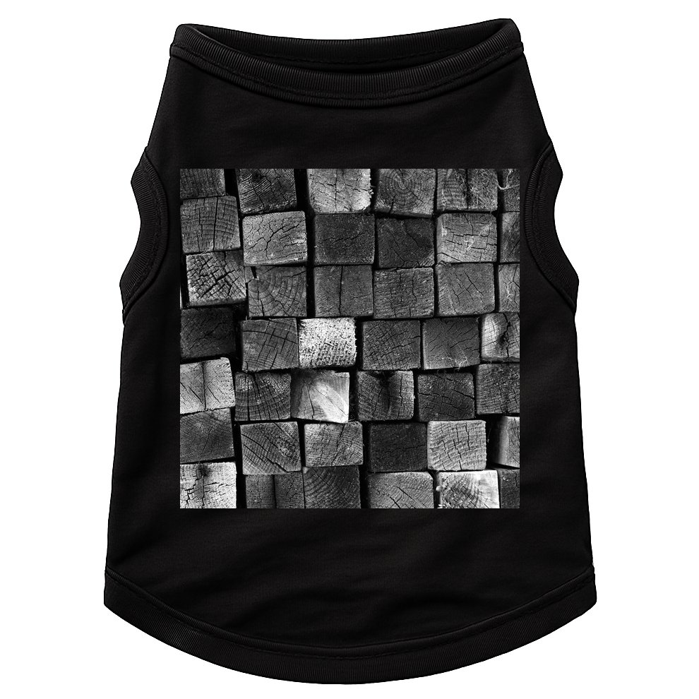 Black and white wood Bricks texture Pattern  Doggie Tank