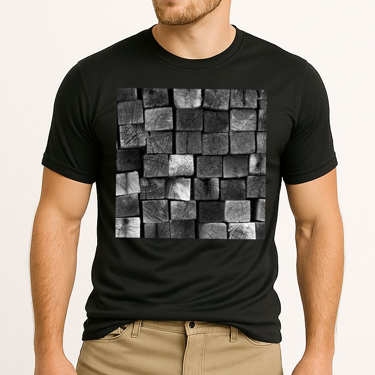 Black and white wood Bricks texture Pattern  Performance Shirt