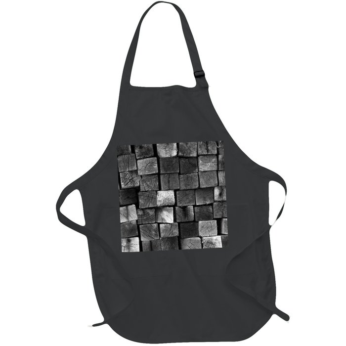 Black and white wood Bricks texture Pattern  Apron