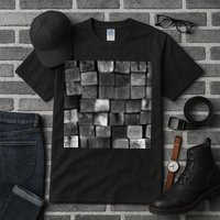 Black and white wood Bricks texture Pattern  Tall T-Shirt