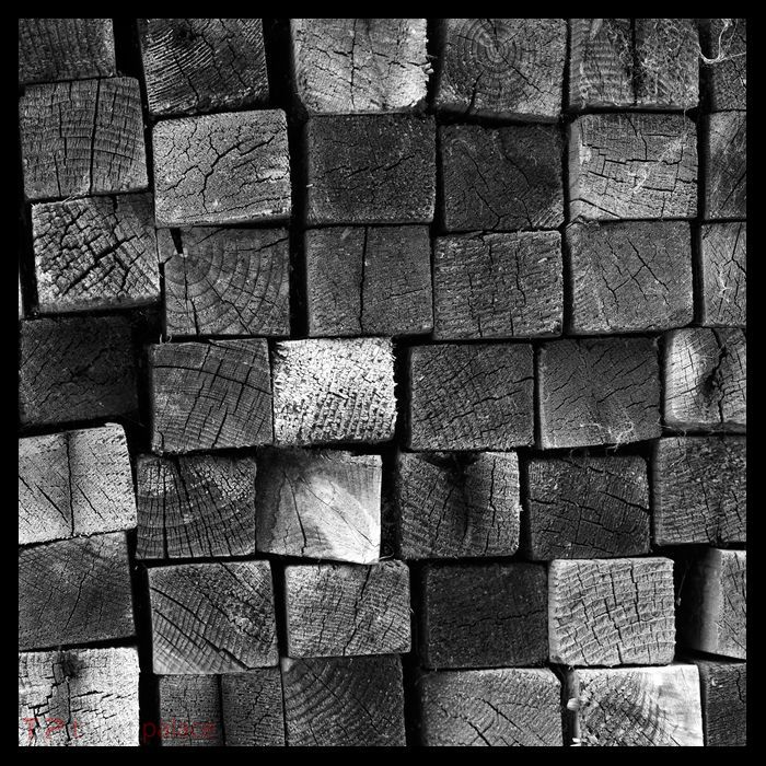 Black and white wood Bricks texture Pattern  Sustainable Bucket Hat
