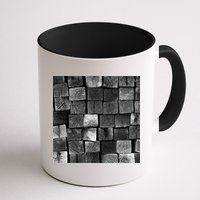Black and white wood Bricks texture Pattern  Mug