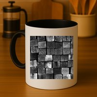 Black and white wood Bricks texture Pattern  Mug