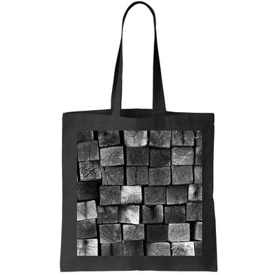 Black and white wood Bricks texture Pattern  Bag