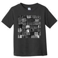 Black and white wood Bricks texture Pattern  Toddler T-Shirt