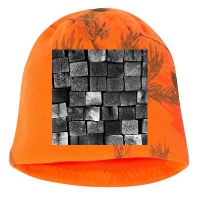 Black and white wood Bricks texture Pattern  Kati - Camo Knit Beanie