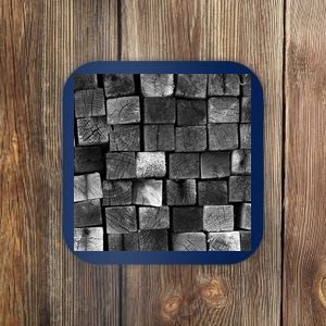 Black and white wood Bricks texture Pattern  Coaster