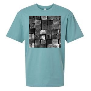 Black and white wood Bricks texture Pattern  Sueded Cloud Jersey T-Shirt