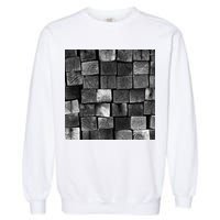 Black and white wood Bricks texture Pattern  Garment-Dyed Sweatshirt