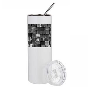 Black and white wood Bricks texture Pattern  Stainless Steel Tumbler