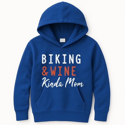 Biking And Wine Kinda Mom Mountain Bike Trails Bycicle Great Gift Kids Hoodie