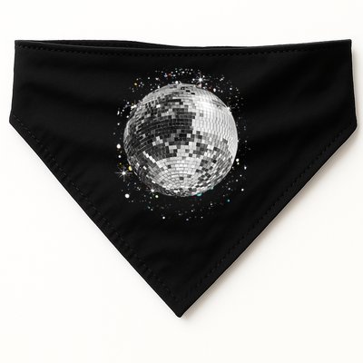 Black And White Disco Ball Club Retro USA-Made Doggie Bandana