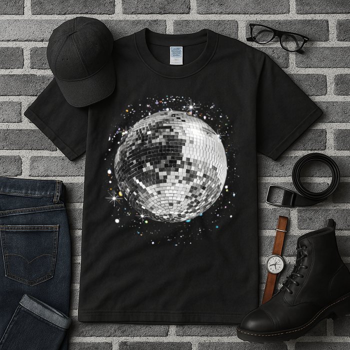 Black And White Disco Ball Club Retro Tall T-Shirt