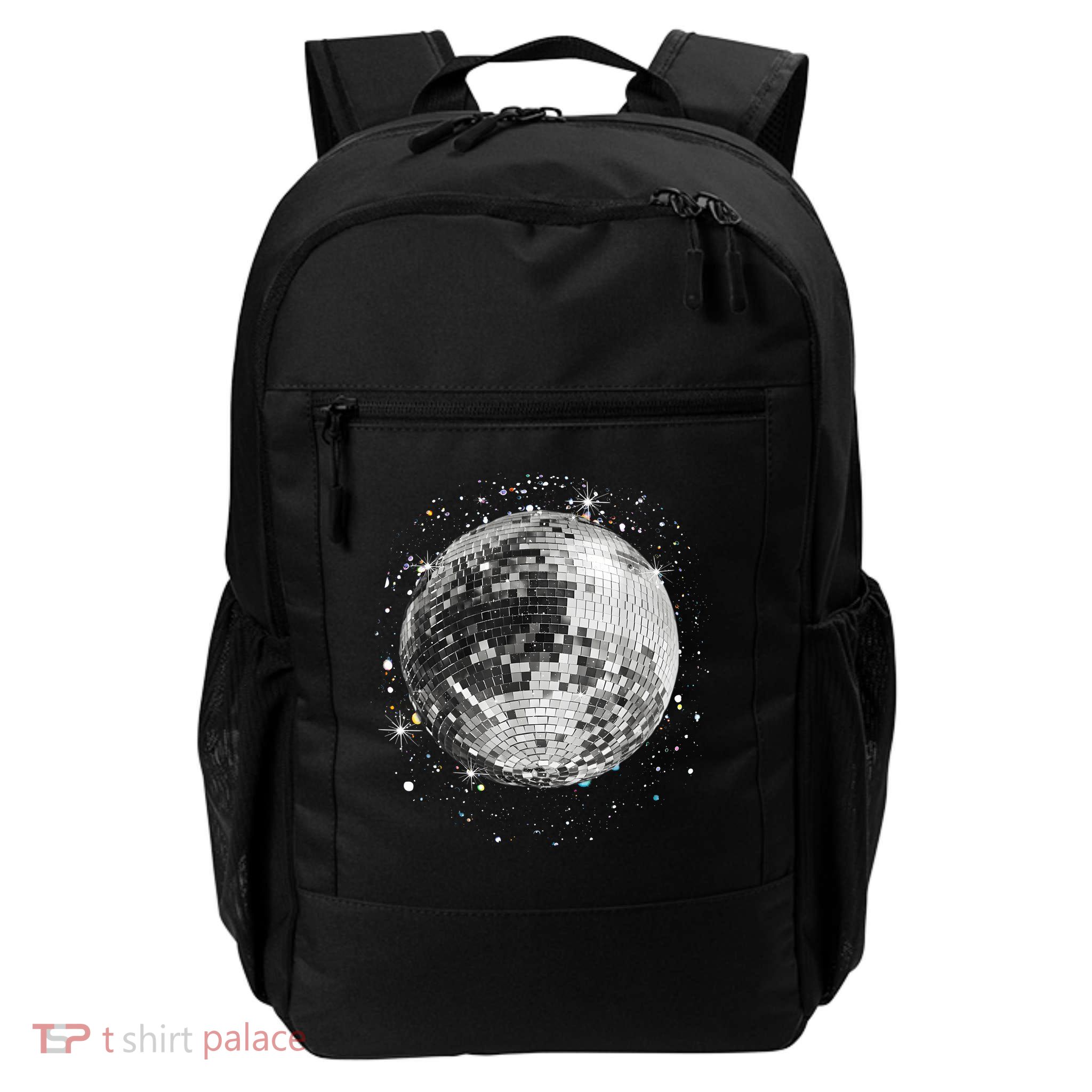 Black And White Disco Ball Club Retro Backpack