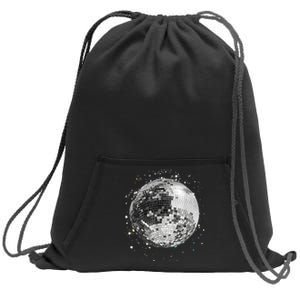 Black And White Disco Ball Club Retro Sweatshirt Cinch Pack Bag