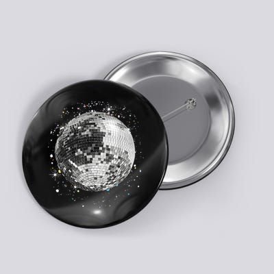 Black And White Disco Ball Club Retro Button