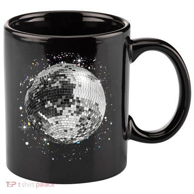 Black And White Disco Ball Club Retro 11oz C Handle Ceramic Mug
