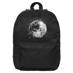 Black And White Disco Ball Club Retro 16 in Basic Backpack