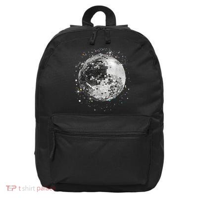 Black And White Disco Ball Club Retro 16 in Basic Backpack