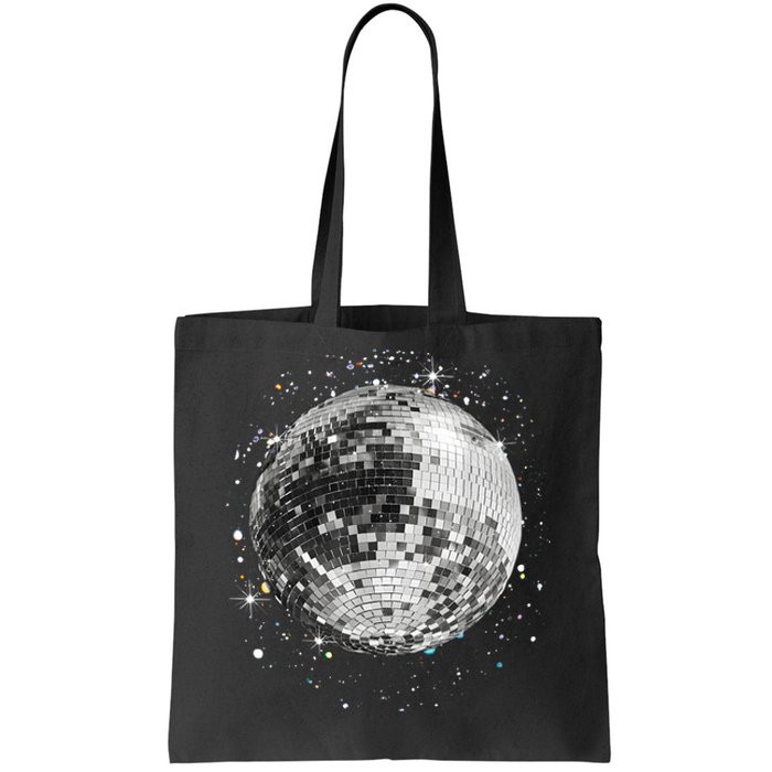 Black And White Disco Ball Club Retro Tote Bag