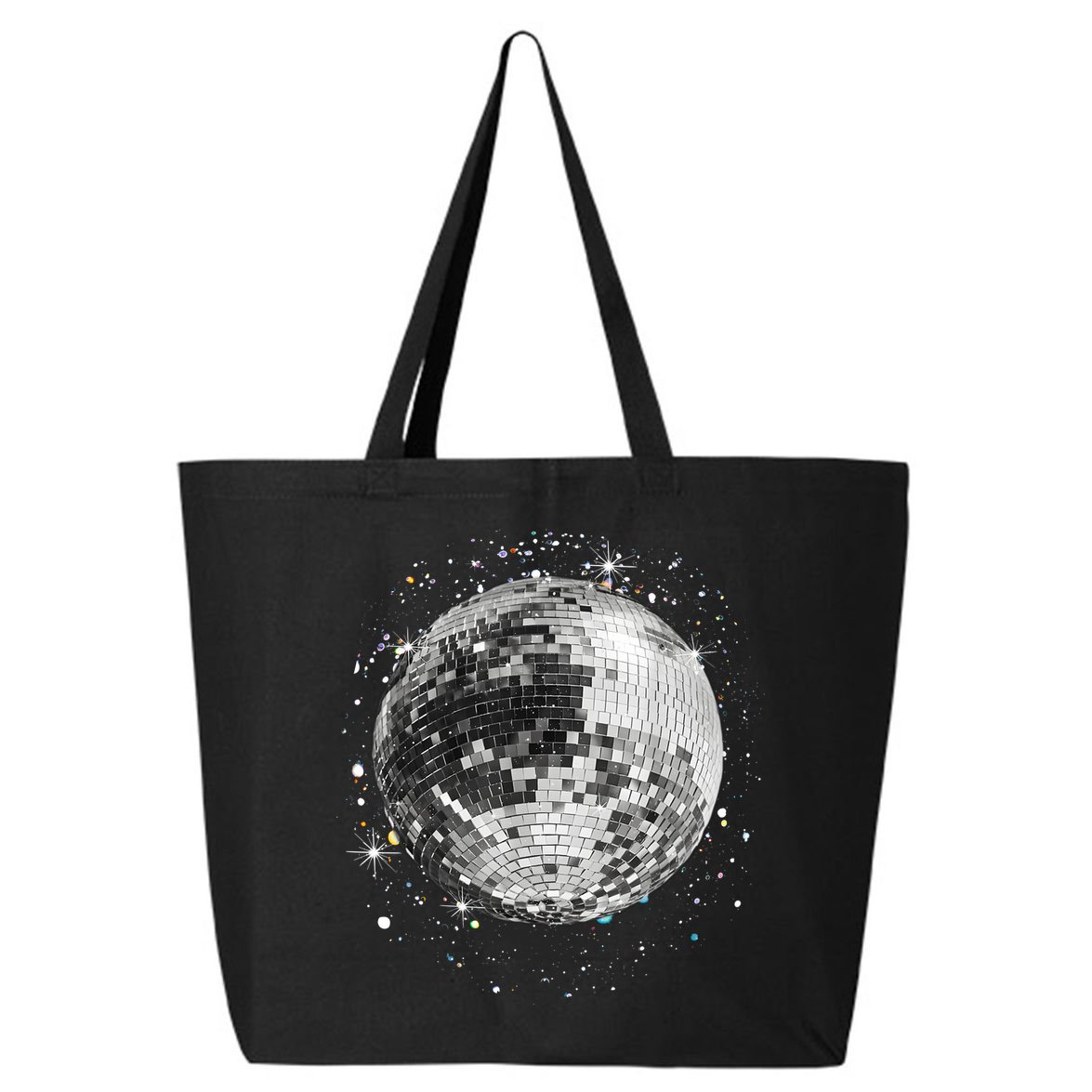 Black And White Disco Ball Club Retro 25L Jumbo Tote