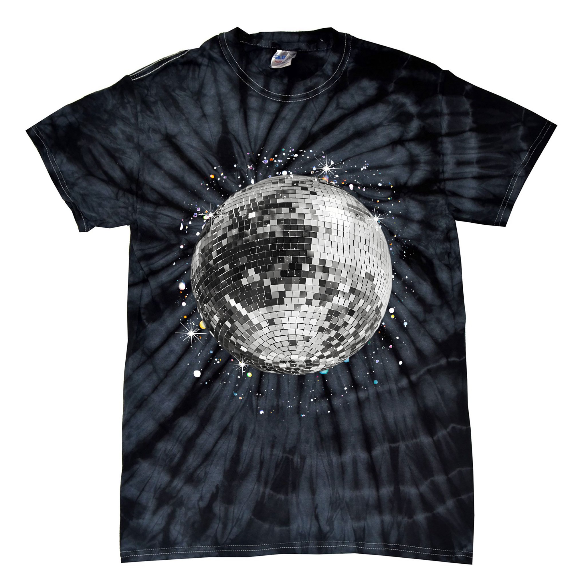 Black And White Disco Ball Club Retro Tie-Dye T-Shirt