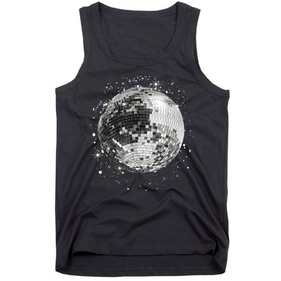 Black And White Disco Ball Club Retro Tank Top