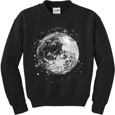 Black And White Disco Ball Club Retro Kids Sweatshirt