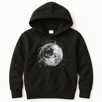 Black And White Disco Ball Club Retro Kids Hoodie