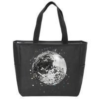 Black And White Disco Ball Club Retro Zip Tote Bag