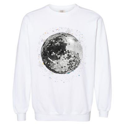 Black And White Disco Ball Club Retro Garment-Dyed Sweatshirt
