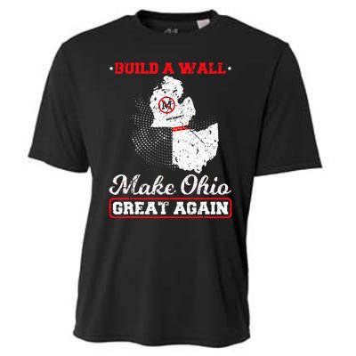 Build A Wall Make Ohio Great Again Funny State Gift Parody Cooling Performance Crew T-Shirt