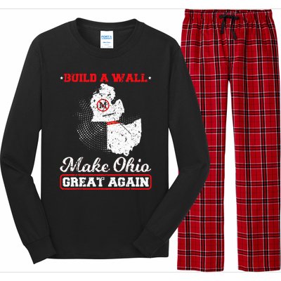 Build A Wall Make Ohio Great Again Funny State Gift Parody Long Sleeve Pajama Set