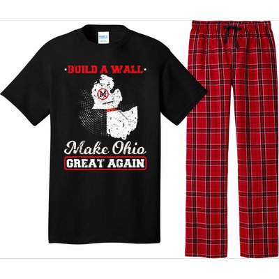 Build A Wall Make Ohio Great Again Funny State Gift Parody Pajama Set