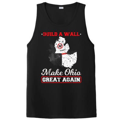 Build A Wall Make Ohio Great Again Funny State Gift Parody PosiCharge Competitor Tank